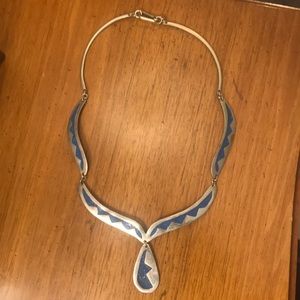 Alpaca Mexico silver turquoise necklace